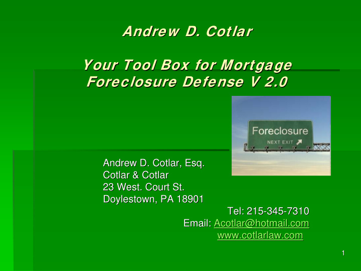 andrew d cotlar andrew d cotlar your tool box for