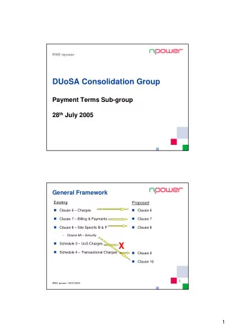 X    Schedule 4  Transactional Charges    Clause 9    Clause 10  2  RWE npower