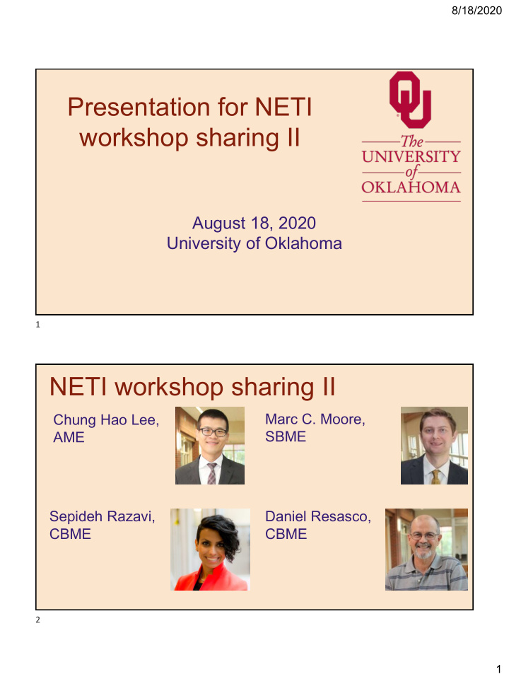 presentation for neti workshop sharing ii
