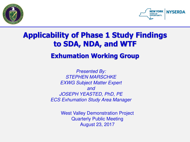 applicability of phase 1 study findings to sda nda and wtf