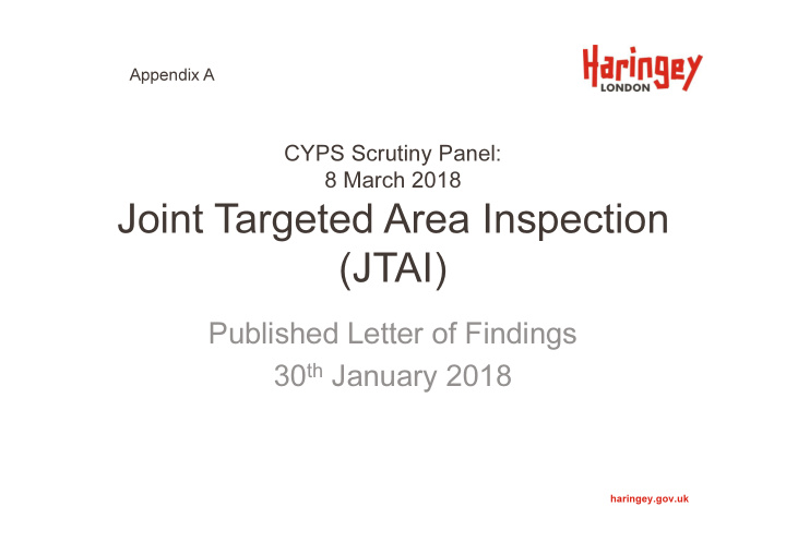 joint targeted area inspection jtai jtai