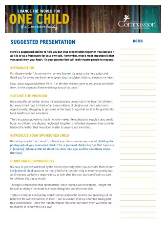 SUGGESTED PRESENTATION  NOTES  Heres a suggested outline to help you put your presentation