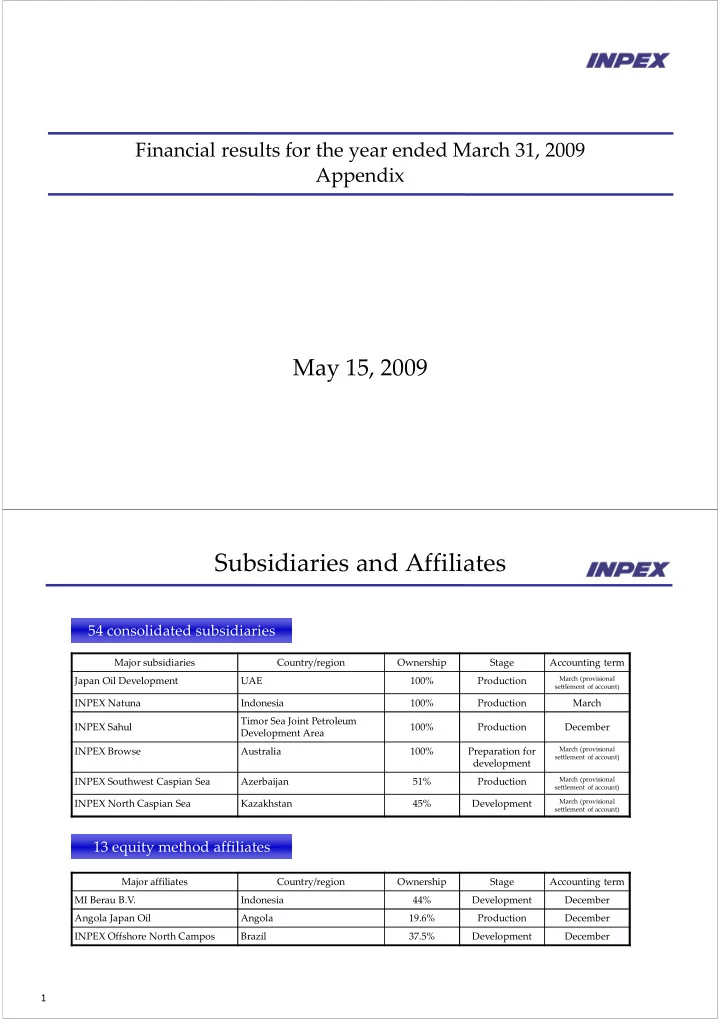 subsidiaries and affiliates