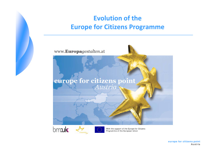 evolution of the e europe for citizens programme f ci i p