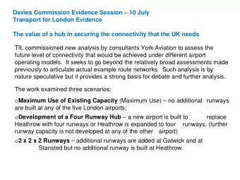 Davies Commission Evidence Session  10 July  Transport for London Evidence  The value of a hub