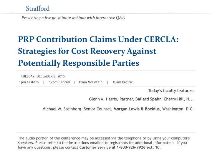 prp contribution claims under cercla strategies for cost