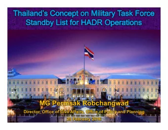 MG Permsak Robchangwad  Director, Office of Civil Affairs, Office of Policy and Planning  25