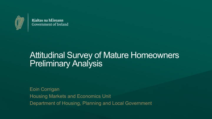 attitudinal survey of mature homeowners preliminary