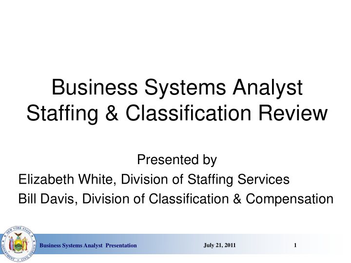 staffing classification review