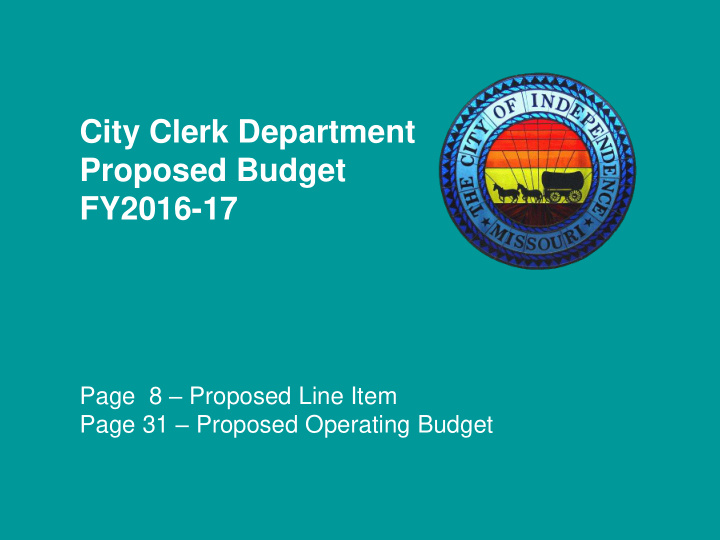 city clerk department proposed budget fy2016 17 page 8