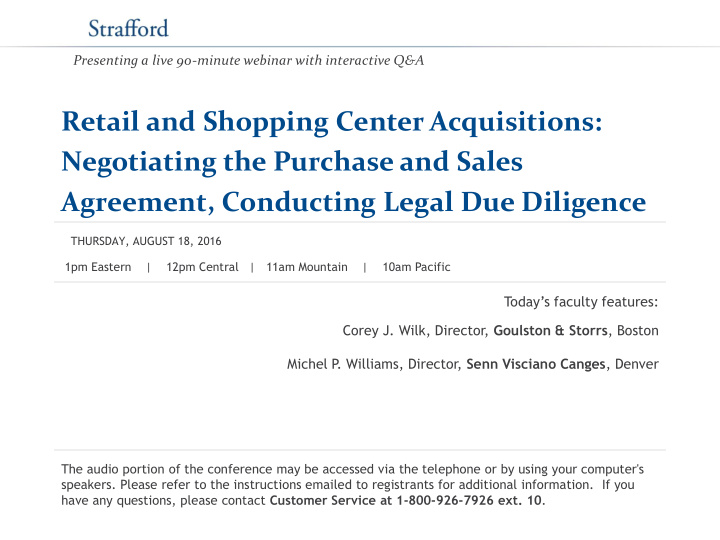 retail and shopping center acquisitions negotiating the