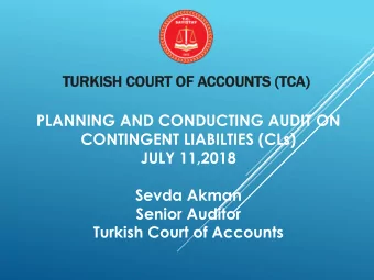 TURKISH  RKISH COURT  URT OF ACCOUNT  COUNTS  S (TCA)  TCA)  PLANNING AND CONDUCTING AUDIT ON