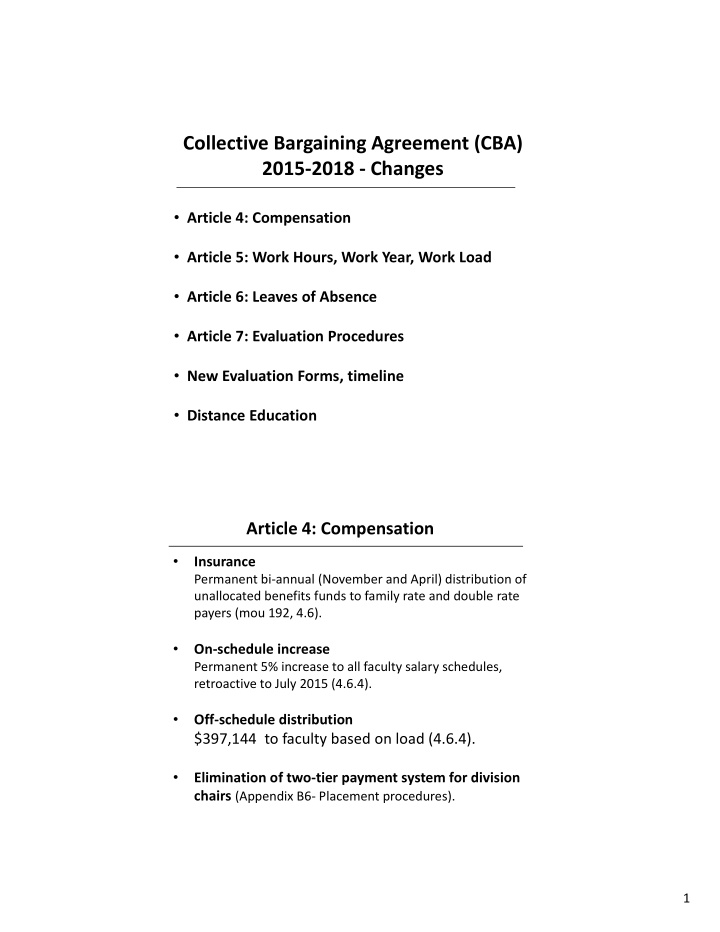 collective bargaining agreement cba 2015 2018 changes