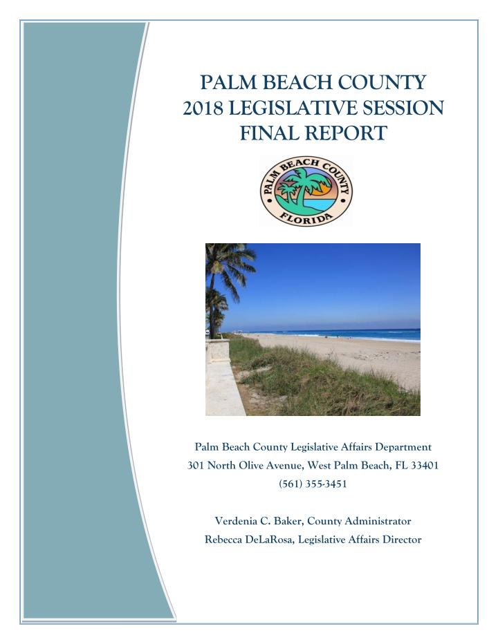 palm beach county 2018 legislative session final report
