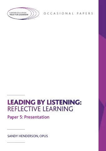 Paper 5: Presentation  SANDY HENDERSON, OPUS  O C C A S I O N A L  P A P E R S  FETL Occasional