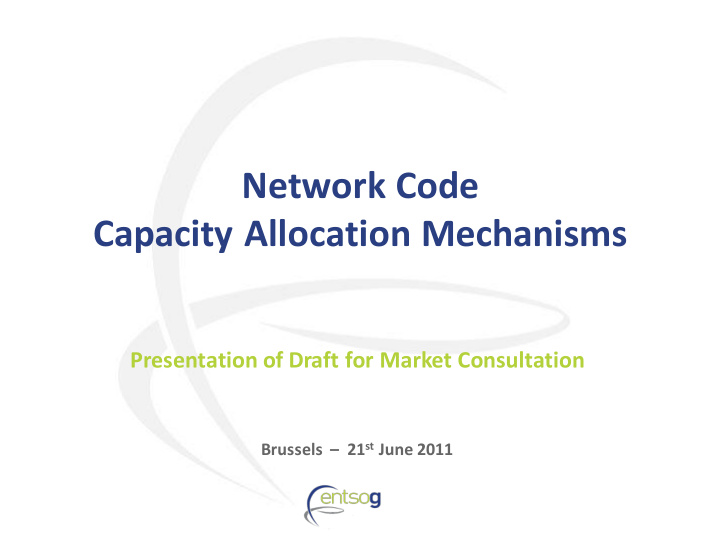 network code capacity allocation mechanisms