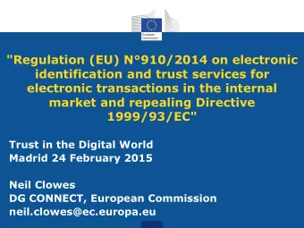 &quot;Regulation (EU) N910/2014 on electronic  identification and trust services for  electronic