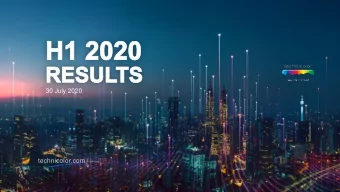 30 July 2020  technicolor.com  contains certain statements that  are based on  constitute