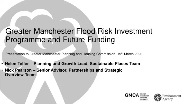 programme and future funding