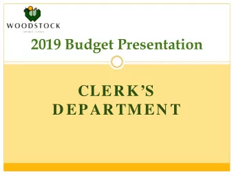 CLERKS  D EPARTMEN T  Some Stats  2014  2015  2016  2017  2018  Marriage  35  55  70  53  64