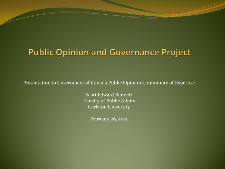 presentation to government of canada public opinion