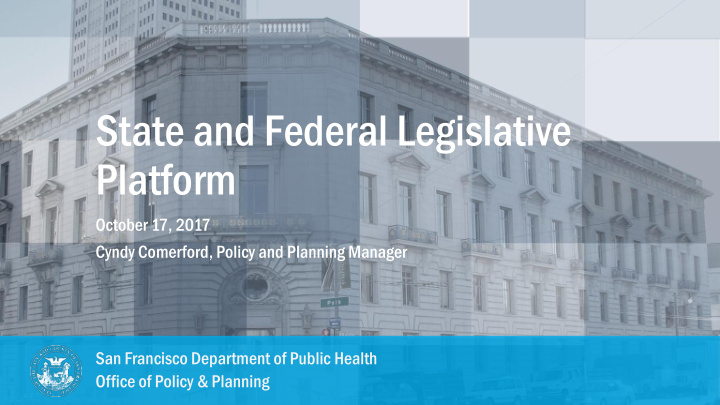 state and federal legislative platform