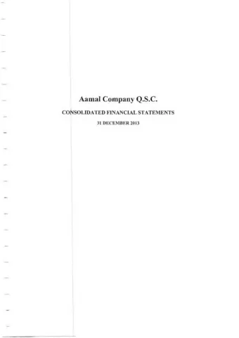 Aamal Company Q.S.C.  CONSOLIDATED FINANCIAL STATEMENTS 31 DECEMBER 2013  Aamal Company Q.S.C.