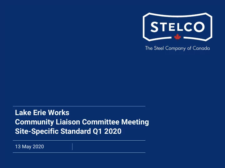 lake erie works community liaison committee meeting site