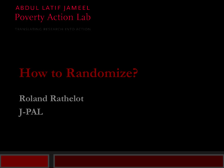 how to randomize