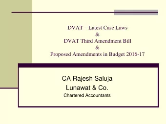 CA Rajesh Saluja  Lunawat &amp; Co.  Chartered Accountants  Latest Case Laws  LARSEN AND TOUBRO