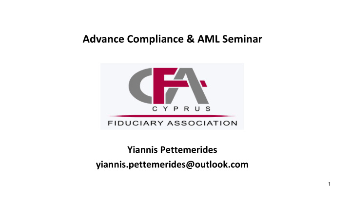 advance compliance aml seminar
