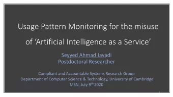 Usage Pattern Monitoring for the misuse  of Artificial Intelligence as a Service  Seyyed