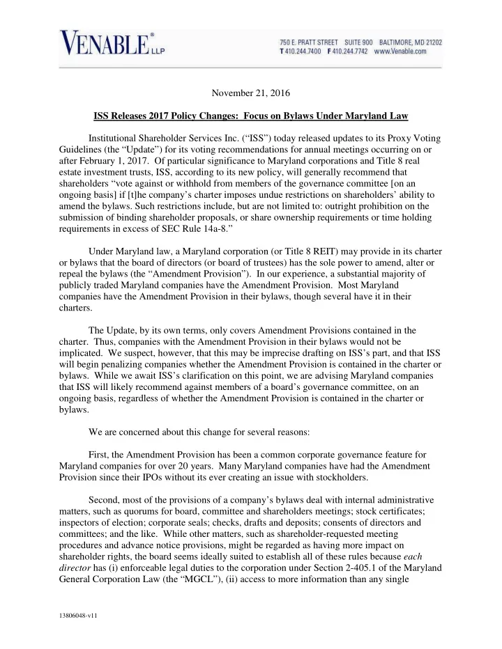november 21 2016 iss releases 2017 policy changes focus