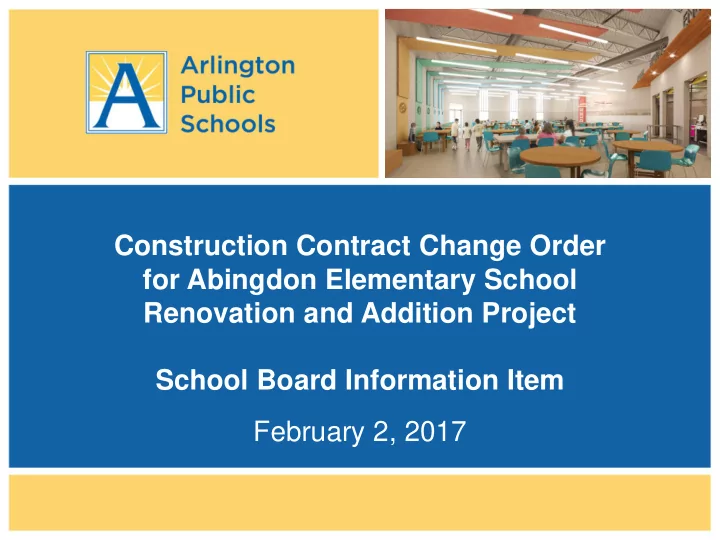 renovation and addition project