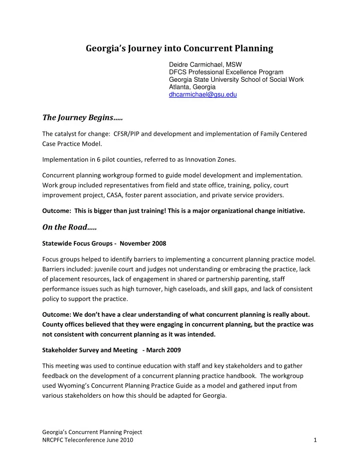georgia s journey into concurrent planning