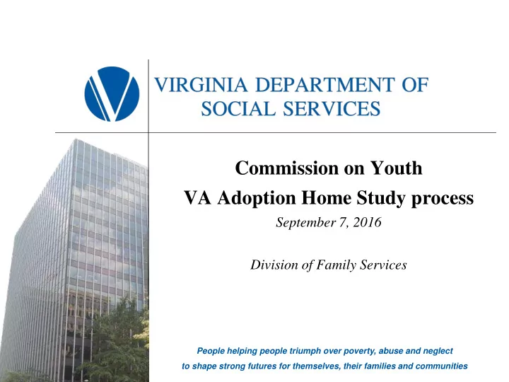 commission on youth va adoption home study process