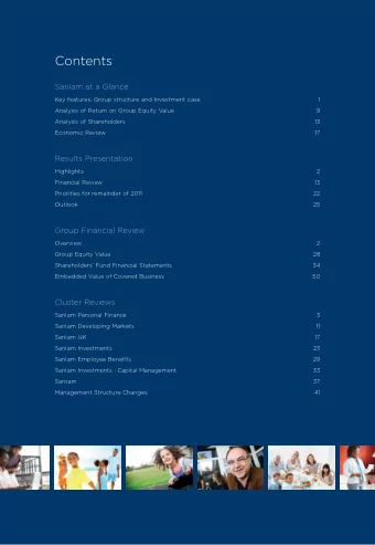 Contents  Sanlam at a Glance  Key features, Group structure and Investment case  1  Analysis of