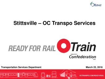 Stittsville  OC Transpo Services  Transportation Services Department  March 22, 2018  0