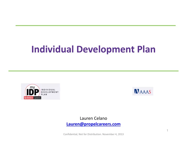 individual development plan