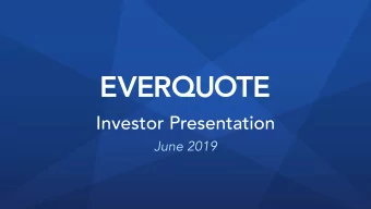 Investor Presentation  June 2019  Disclaimer  This presentation contains forward-looking
