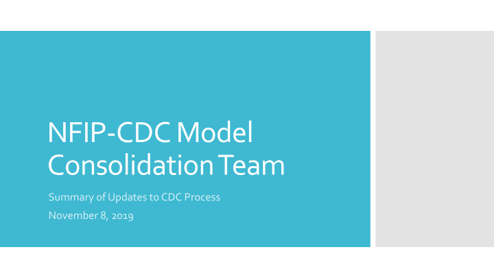 nfip cdc model consolidation team
