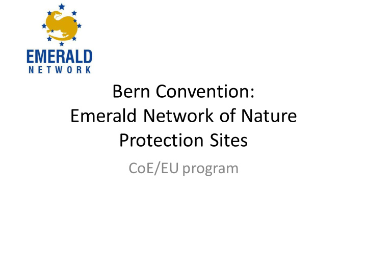 bern convention emerald network of nature protection sites