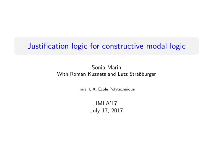 justification logic for constructive modal logic