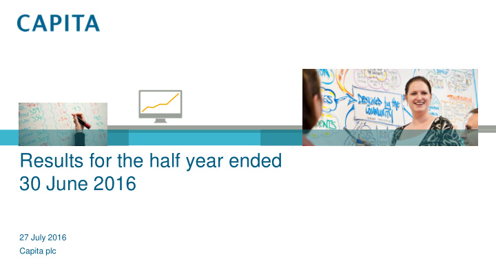 results for the half year ended 30 june 2016