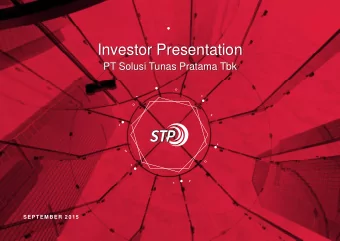 Investor Presentation  Investor Presentation  PT Solusi Tunas Pratama Tbk  Presentation Title