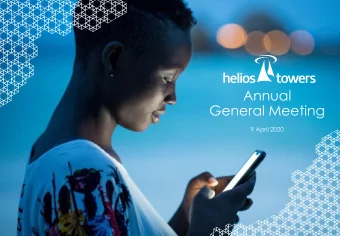 Annual  General Meeting  9 April 2020  Helios Towers team today  Samuel Jonah, KBE, OSG  Kash