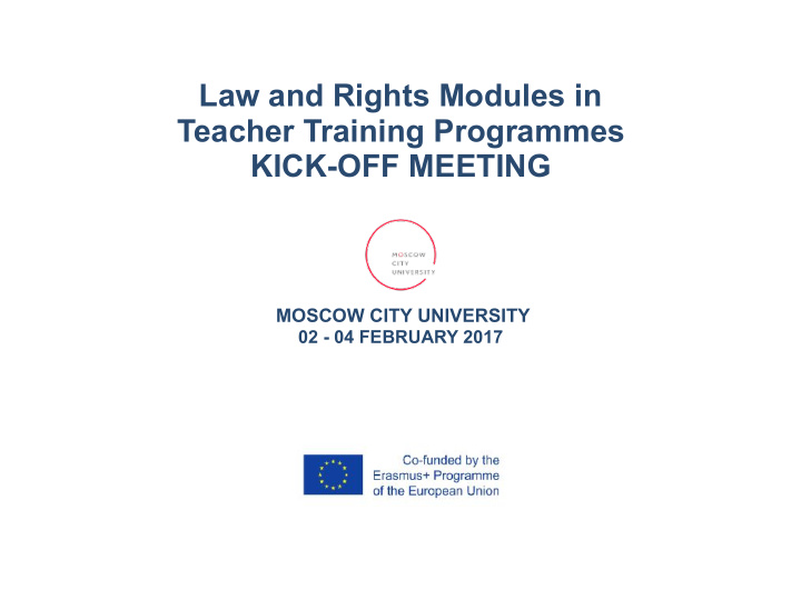 law and rights modules in teacher training programmes