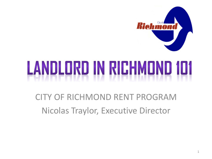 city of richmond rent program nicolas traylor executive