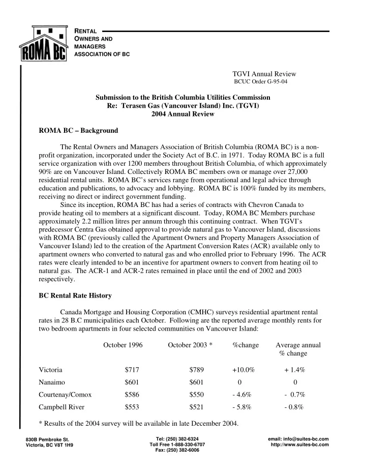 tgvi annual review bcuc order g 95 04 submission to the
