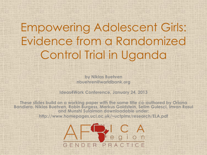 empowering adolescent girls
